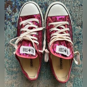 Converse Womens All Star Specialty Purple Sequin Sneakers Low Top Shoes Size 9